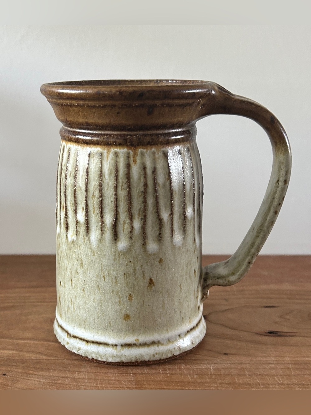 VTG Borggren Studio Art Pottery Glazed Rustic Earthy Tall Coffee/Beer Mug *RARE